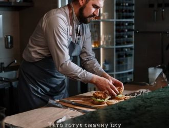 Тато готує смачну їжу