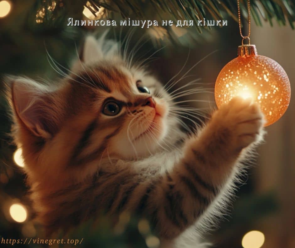 Ялинкова мішура не для кішки