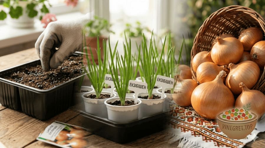 Цибуля Ексібішен: покрокова інструкція вирощування гігантського врожаю через розсаду