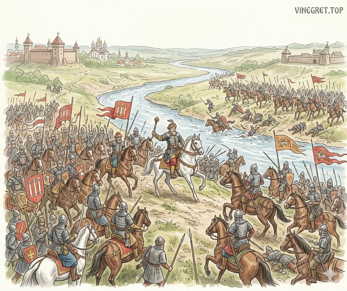 Тріумф під Оршею: перемога Костянтина Острозького над московським військом Історична реконструкція битви під Оршею 1514 року: переправа війська Костянтина Острозького через річку Кропив’яна.
